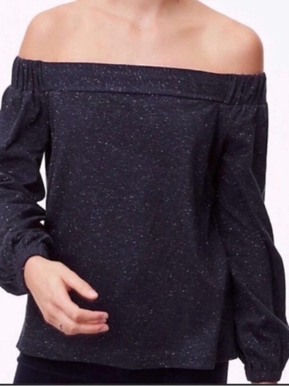 LOFT Off The-Shoulder Sparkle Speckled Knit Women's Top
